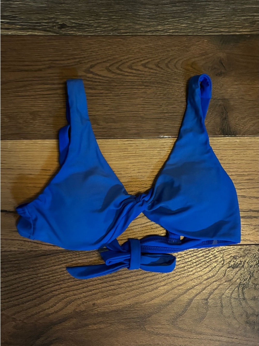 SHEIN Royal Blue Knot Front Bikini Top